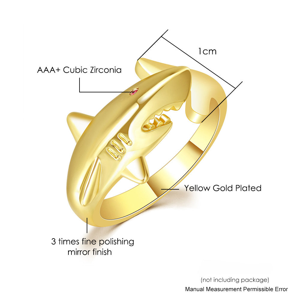 Wholesale Copper Gold Plated Shark Ring
